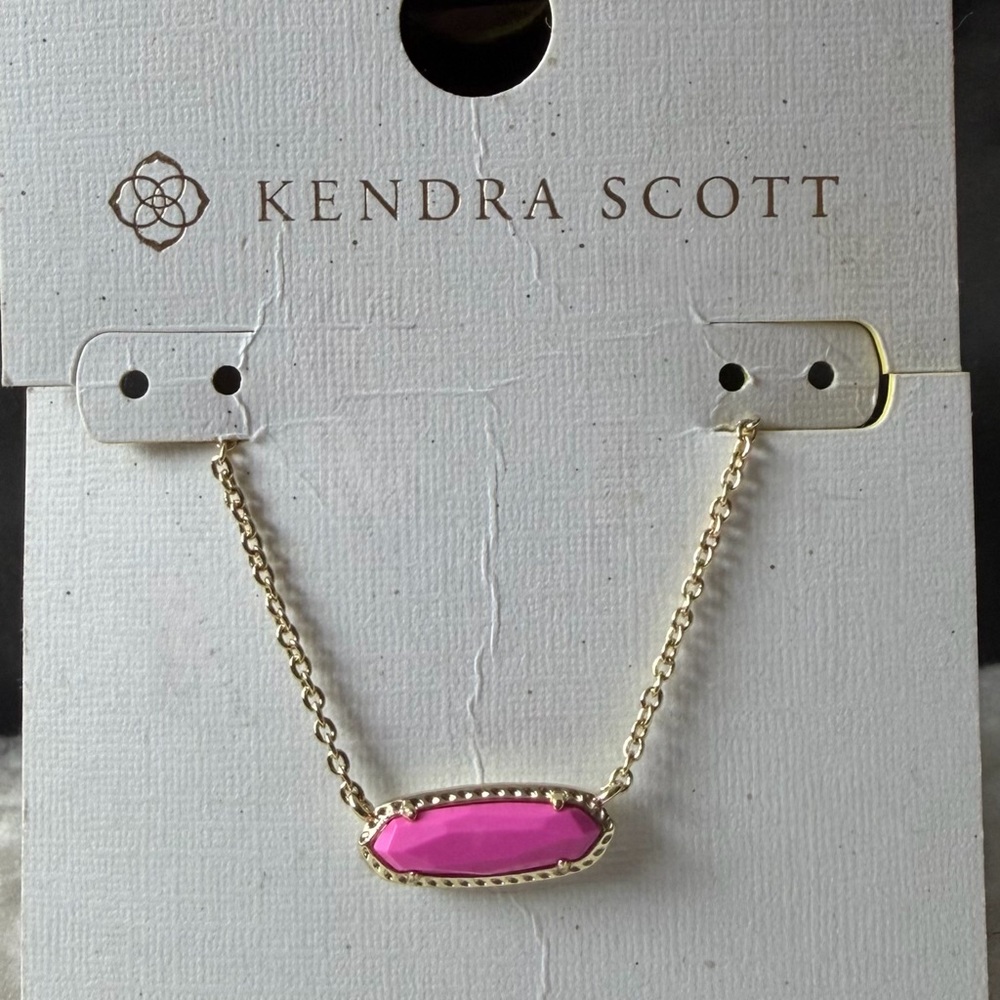 Kendra Scott Emma Pendant Necklace - Gold/Bright Magenta NWT